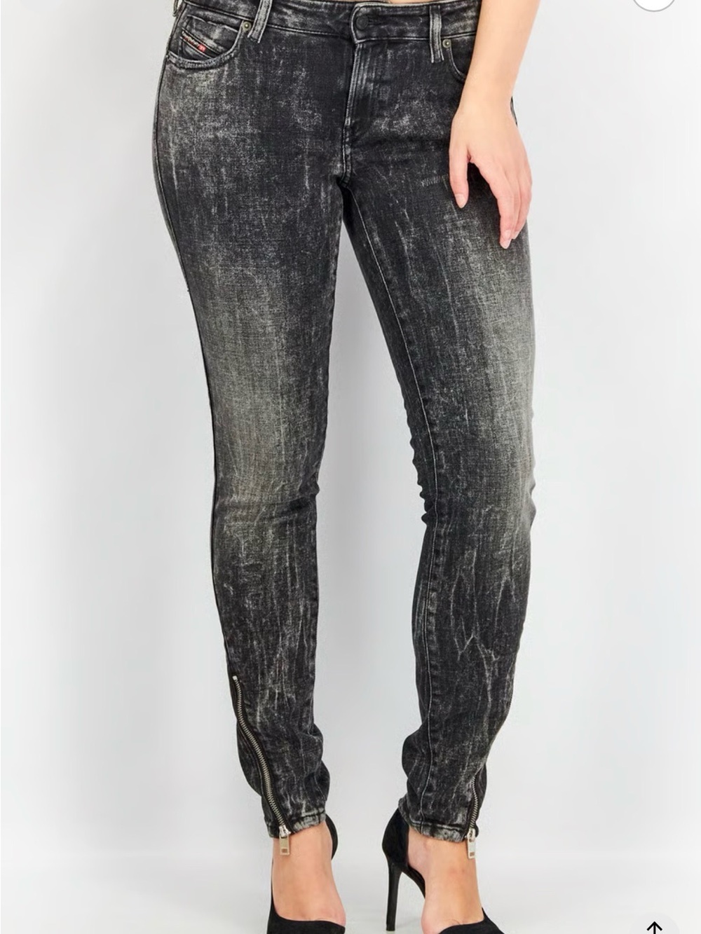 Diesel D Jevel Black Skinny Jeans W28 L32 Low Waist Stretch